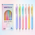 WRITECH Gel Pens 0.7mm Black Ink Retractable 6-Pack
