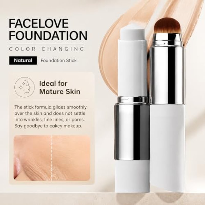 FaceLove Color-Changing Foundation Stick - Hydrating & Lightweight