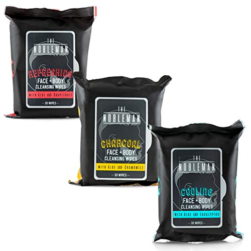 Men's Assorted Cleansing Wipes- Cooling/Charcoal/Refreshing - 3 Pack (90ct)