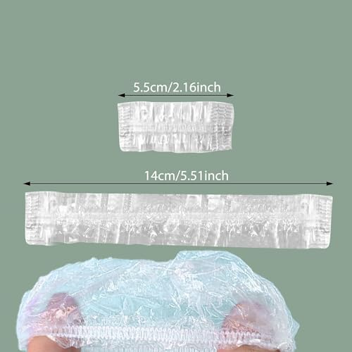 100pcs Disposable Waterproof Ear Covers for Hair Dye, Bathing & Travel - Elastic Clear Plastic (Variation of THIS listing: 100)