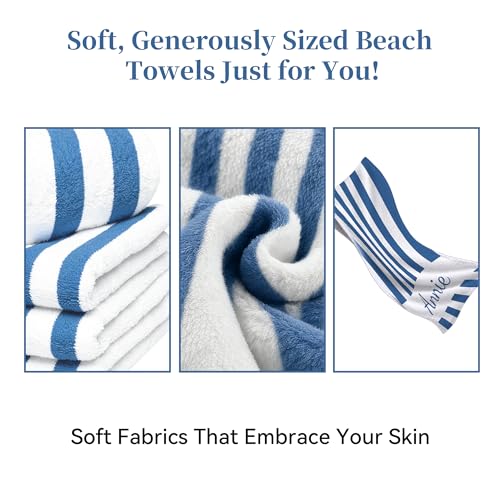 Personalized Beach Towel - Super Soft Microfiber, Quick-Dry for Kids & Adults