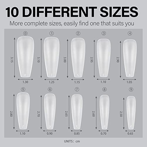 AILLSA Matte Soft Gel Nail Tips - 240Pc Full Cover Press On Nails