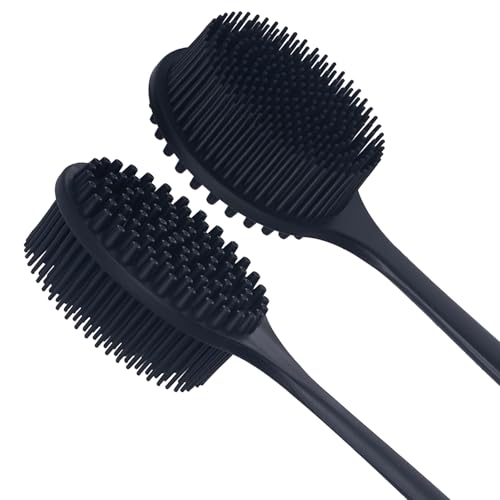 Back Scrubber Brush - Soft Silicone Bath Body Scrubber with Long Handle