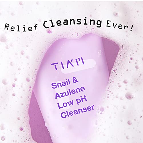 TIA'M TIAM Snail&Azulene Low pH Cleanser, Gel Facial Cleanser, Snail Secretion Filtrate, pH Balancing, Anti Acne, Breakouts Treatment, Sensitive Skin, 6.76 Fl.Oz