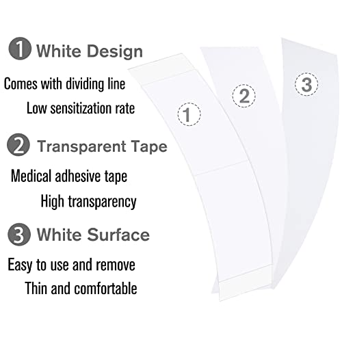 Sajoo 48 Piece Wig Tape for Lace Front Wigs Tape Strips in Extension Double-Sided Waterproof Lace Wigs Adhesive Strong Hold Clear Wig Tape for Wigs Toupees Hairpiece and Hair Extension (White)