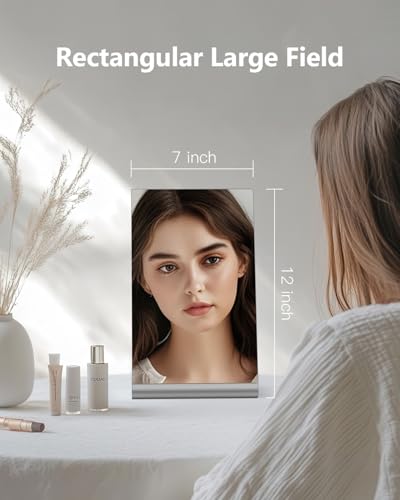 NEZZOE 12x7 Frameless Makeup Mirror for Bathroom Vanity