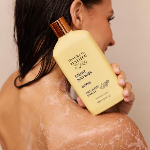 Creamy Body Wash, Sweet Almond and Vanilla Scent, Moisturizing Formula for Normal to Dry Skin, 500mL