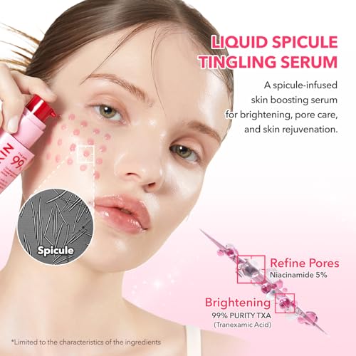 APRILSKIN TXA Overnight Glow Booster Trio: TXA Toning Shot 99 Spicule Facial Serum, Pink Milky Toner and TXA Overnight Wrapping Mask