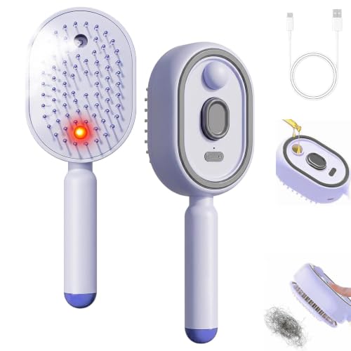 Rechargeable Steam Hair Brush - Detangling Straightener