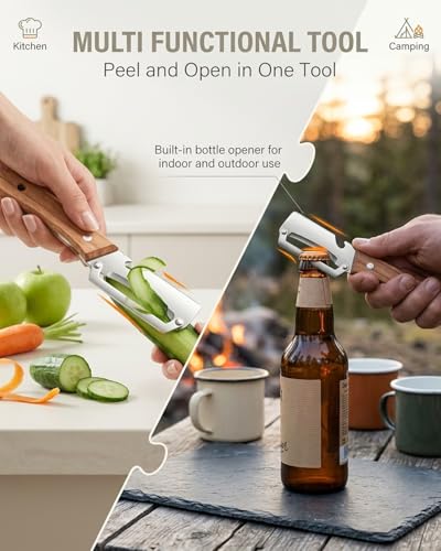 Premium Stainless Steel Vegetable Peeler with Wooden Handle