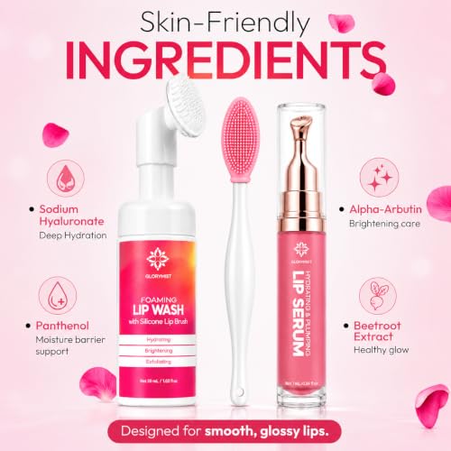 GloryMist 3-Step Lip Care Kit with Foaming Wash & Hydrating Serum