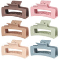 Square Hair Clips 3.5 Inch Medium Claw Clips 6 Pack