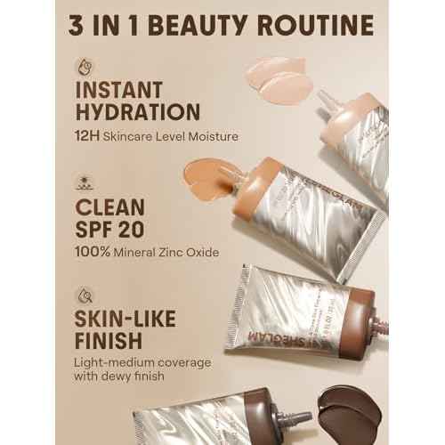 SHEGLAM Dew & Done Skin Tint with SPF20 Light-medium Coverage Foundation Evens Skin Tone-Nude