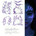 UV Blacklight Activated Purple Ombre Temporary Tattoos