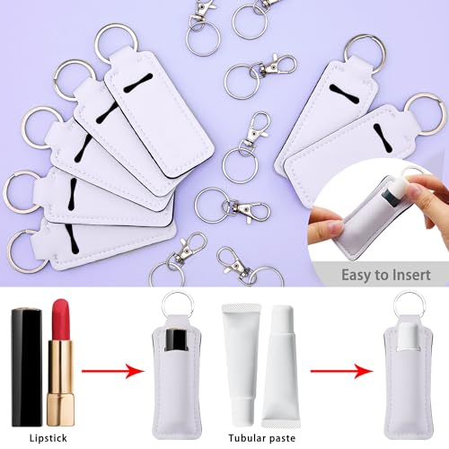 Duufin 20-Pack Chapstick Keychain Holders with Metal Clips