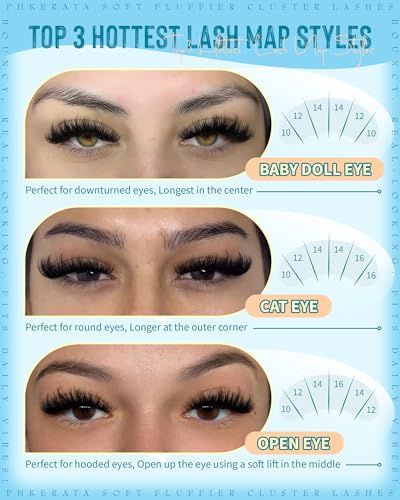 Fluffy Lash Clusters 10-16mm Wispy C Curl DIY Eyelash Extensions