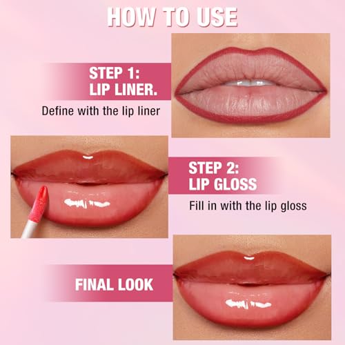 Jolilab 12-Color Matte Lip Liner Set with Lip Oil