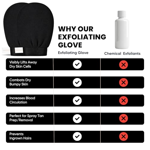 Premium Viscose Exfoliating Gloves for Shower - Deep Body Scrubber