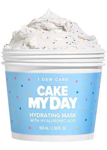 I DEW CARE Wash-Off Face Mask - Cake My Day | Hydrating, Refreshing for Dry Skin with Hyaluronic Acid, Korean Face Mask Skin Care for Face, 3.38 Oz