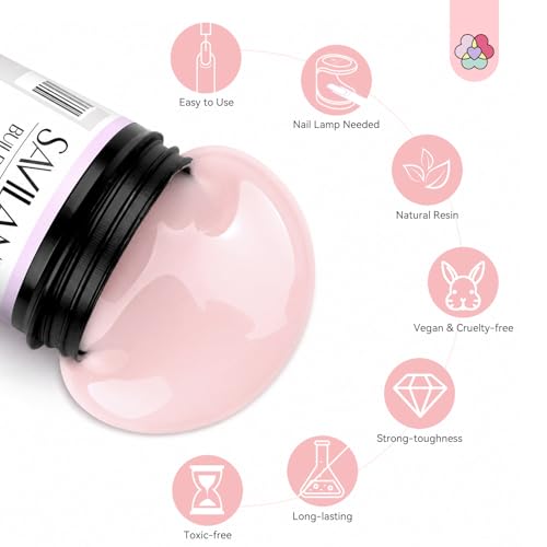SAVILAND Builder Gel for Nails - 3.5 oz Light Pink