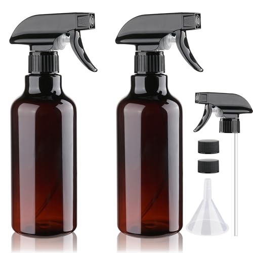 16.9oz Plastic Spray Bottles - 2 Pack with Adjustable Nozzle