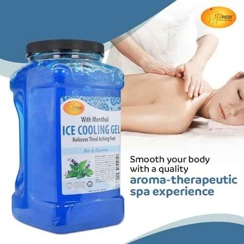 SPA REDI - Massage Cooling Gel for Pedicure, With Menthol, Peppermint Extract - Professional Strength Pedicure Foot and Leg Ice Cooling Gel Massage Therapy (Mint and Eucalyptus, 1 Gallon)