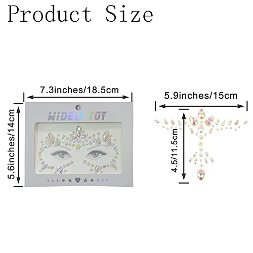 Glow in the Dark Face Jewels 2 Pack - Luminous Crystal Stickers