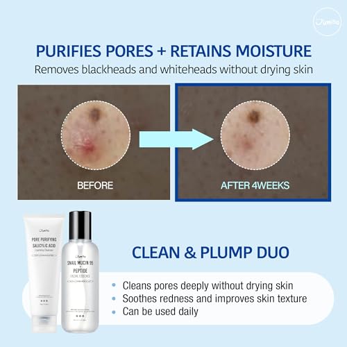 JUMISO Pore-Purifying Salicylic Acid Foaming Cleanser - Korean Face Wash with 0.5% BHA Blue Clay - Oil Control Low pH Non-Comedogenic Glass Skin Texture Improvement - All Skin Types Daily Use 4.23 oz.