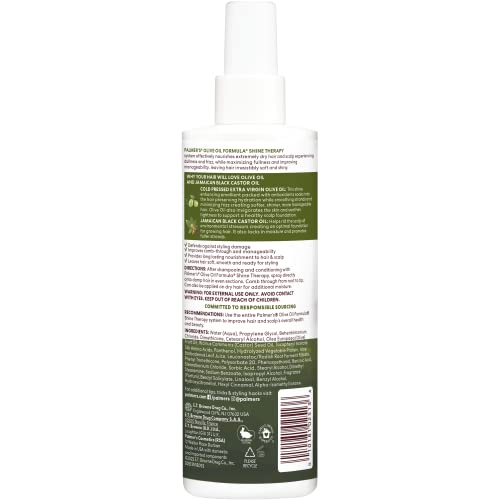 Palmer's Olive Oil Formula Leave In Conditioner Spray, Shine Therapy, Instantly Detangle, Soften and Smooth Textured and Curly Hair, 8.5 Ounces (Pack of 2)