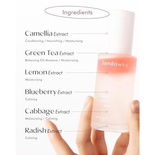 SKINCURE Sandawha Double Effect Anti-Wrinkle Serum with Camellia Extract - Korean Skincare Vegan Camellia Serum for Fine Line Smoothing, Hydration & Anti-Aging 1.76 fl.oz.