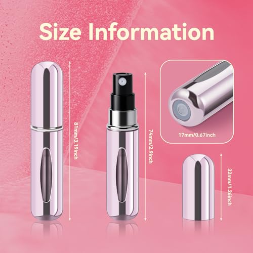 5ml Refillable Perfume Atomizer - 4 Pack Travel Spray Bottles