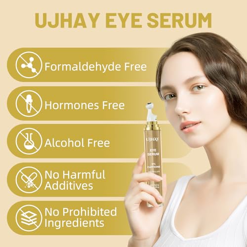 5% Caffeine Eye Cream with Massage Roller for Dark Circles