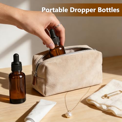 80 Pack 1oz Amber Glass Dropper Bottles, Leakproof 30ml