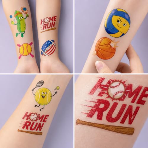 120 PCS Pre-Cut Sports Temporary Tattoos for Kids