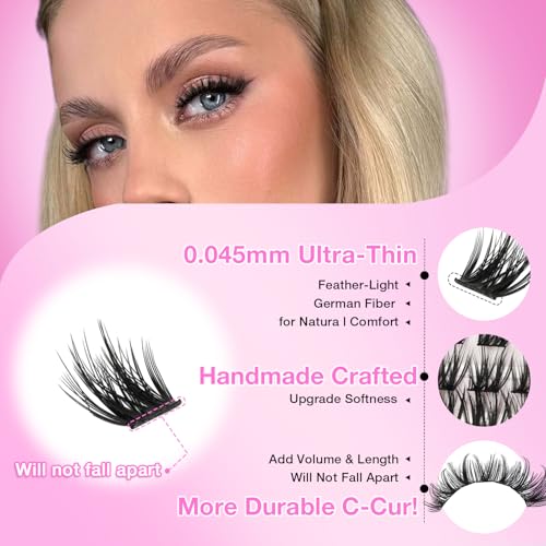Lash Clusters Kit 168Pcs 8-18mm D Curl Wispy Eyelash Extensions