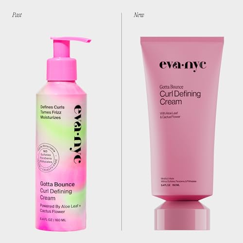 Eva NYC Curl Enhancing Styling Cream - Reduce Frizz + Hydrate with Aloe Leaf + Cactus Flower - Define Curl Pattern for Soft, Bouncy Hair - Sulfate + Paraben Free - Melon + Iris Scent - 5.4 fl oz