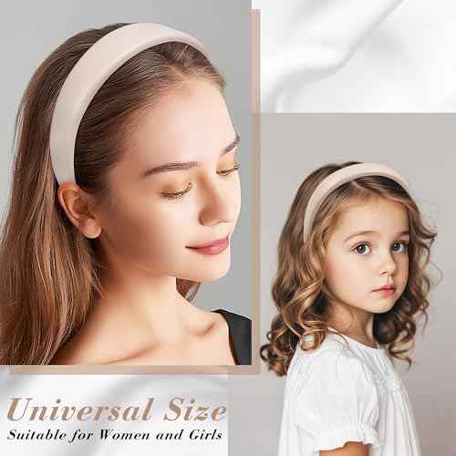 Velvet Headbands for Women and Teens, 6PCS Non-Slip Padded Hairbands with 3 Width Options (0.6", 0.8", 1.2"), Soft Comfortable Hair Accessories for Daily Wear, Makeup, Sports, and Gifts