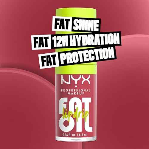 NYX PROFESSIONAL MAKEUP Fat Oil Lip Drip, Moisturizing, Shiny and Vegan Tinted Lip Gloss - Chillin Like a Villain (Pale Dusty Rose)