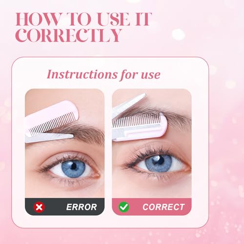 2-in-1 Eyebrow Trimmer Scissors with Comb - Stainless Steel