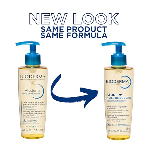 Bioderma - Atoderm - Cleansing Oil For Very Dry Sensitive Skin - Face and Body - Soothes Discomfort - 6.7 Fl Oz (Pack of 1)