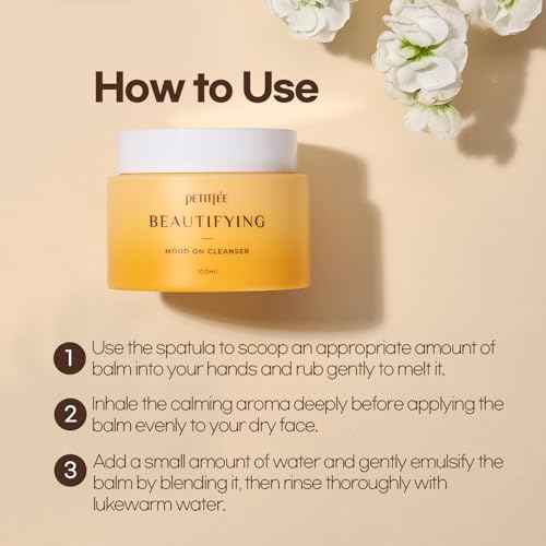 Petitfee Beautifying Mood On Cleanser 3.38 fl. oz. (100ml) - Cleansing Balm, Makeup Removal, Pore Cleansing, Dissolves Sunscreen, Moisturizing Finish with Citrus Aroma Oil, Korean Skincare