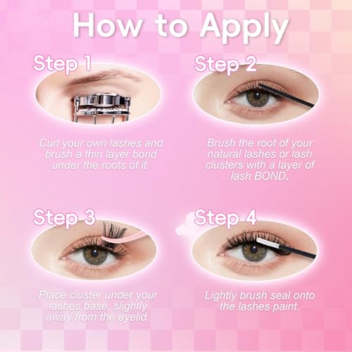 FADLASH DIY Lash Extension Kit with D Curl Cluster Lashes