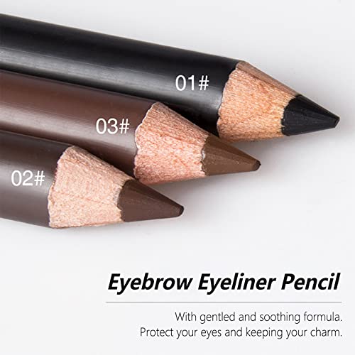 Dark Brown Eyebrow Pencils Set (12-Piece) | Waterproof