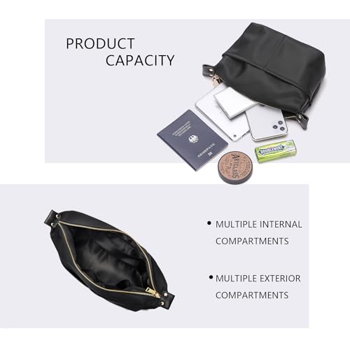 Insert Storage Bag Set Three Size Purse Organizer Cosmetic Bags with Compartments Makeup Travel Bags for Women Nylon (Small-nylon)