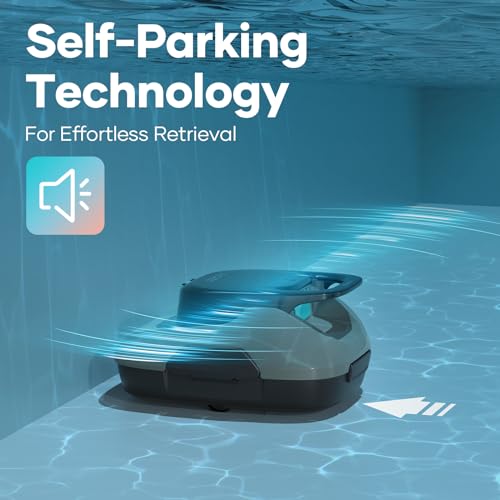 AIPER Scuba SE Robotic Pool Cleaner, Cordless Robotic Pool Vacuum, Lasts up to 90 Mins, Ideal for above Ground Pools Up to 860 Sq.ft, Automatic Cleaning with Self-Parking Capabilities-Gray