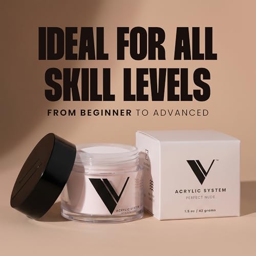 V Beauty Pure Acrylic Nail System Kit - Nude Powder 1.5 oz & Monomer 8 oz