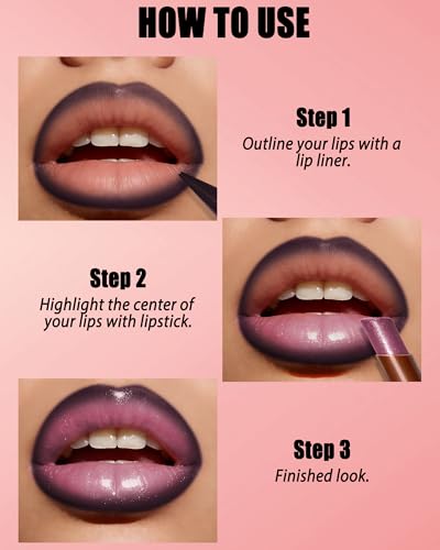 Brown Matte Lip Liner & Nude Glitter Lipstick Combo Set