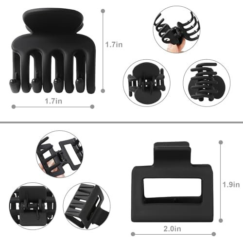 8 Pcs Small & Medium Non-Slip Claw Hair Clips Set for Thin Hair