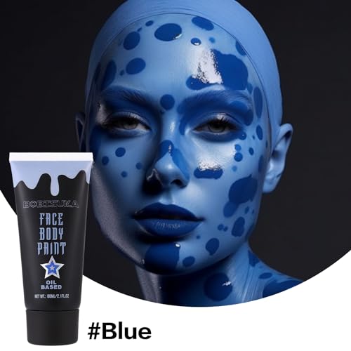 BOBISUKA Blue Face Paint Kit, Oil-Based Cream Makeup 2.1 oz