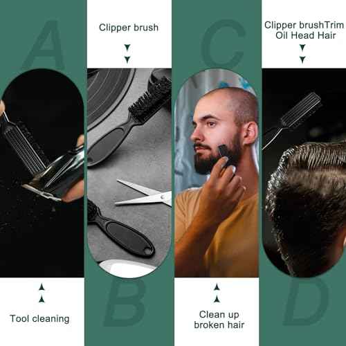 NICEMOVIC Barber Clipper Accessories - 30 Pcs Mini Nylon Brush Set for Blade Trimmer Cleaning, Hair Styling, and Manicure (Black)